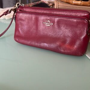 Red Coach wallet/ purse/ leather